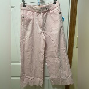 Tory Burch Women’s Size 0 Wide Leg Pants Pale Pink Pastel High Waisted Trousers